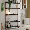 Ver imagem 1 de Estante Industrial Multiuso Guaecá 180x95 para Home Office Sala Quarto Organização - Cobre/preto