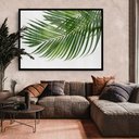 Ver imagem 1 de Quadro Decorativo Floral Folha Palmada Verde em Moldura Caixa Tacolado Moldura Trad 1cm Branca com V