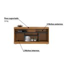 Ver imagem 3 de Rack com Painel Yara para TV com 55 - Castanho/Preto
