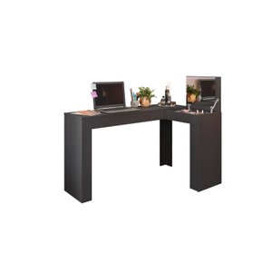 Escrivaninha De Canto Com Camarim Jade Preto - Ninho Decor
