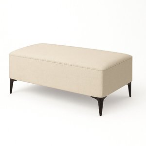 Banqueta Vegas Puff para Sala Quarto Closet Linho Bege