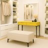 Banqueta Vegas Puff para Sala Quarto Closet Linho Bege - 2