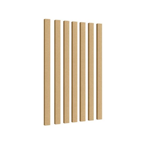 Kit 10 Ripas 5x90 em Mdf Cru 3mm Shiplap Ripado