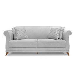 Sofá Amsterdam 3 Lugares 2,00 Linho Rustico Grigio - Lucadi Home - 3