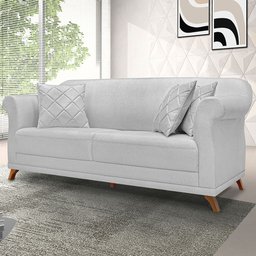 Sofá Amsterdam 3 Lugares 2,00 Linho Rustico Grigio - Lucadi Home - 6