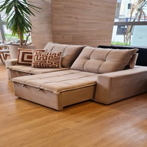 Sofá Retrátil e Reclinável 4 Lugares com Molas 2,30m Safira Veludo