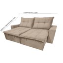 Ver imagem 3 de Sofá Retrátil e Reclinável 4 Lugares com Molas 2,30m Safira Veludo