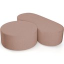 Ver imagem 4 de Kit Puff Redondo Lola e Puff Recamier Orgânico Orbit W01 Linho Rosê - Lyam Decor