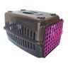 Caixa De Transporte Cães/Gatos Nº1 Preta Com Porta Rosa - 1