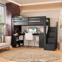 Ver imagem 1 de Cama Office Multifuncional Solteiro Adulto Star Plus Casatema MadeiraOriginals Preto