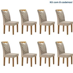 Conjunto 8 Cadeiras Estofadas Texas - 1