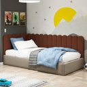 Ver imagem 2 de Painel Cabeceira Cama Box Casal Queen Size Lana 160cm Suede Terracota - Desk Design
