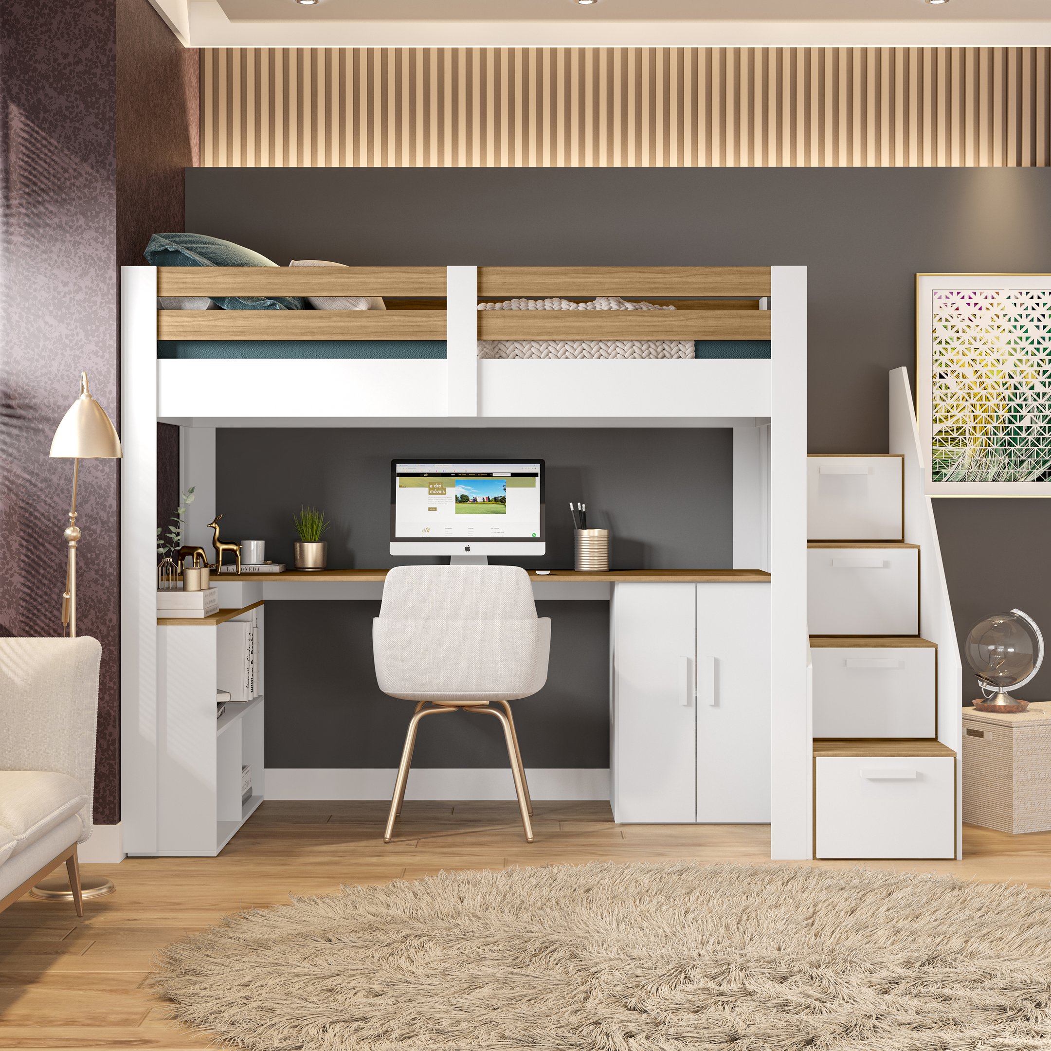 Cama Office Multifuncional Solteiro Adulto Star Plus Casatema - 2