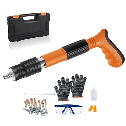 Pistola de Fixaçao Rebitadeira Finca Pino Açao Direta Segurança Epi Gesso Drywall Alvenaria Obra Con