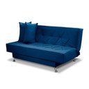 Ver imagem 3 de Sofá Cama 1,80m Istambul Suede Azul Mirra Decor