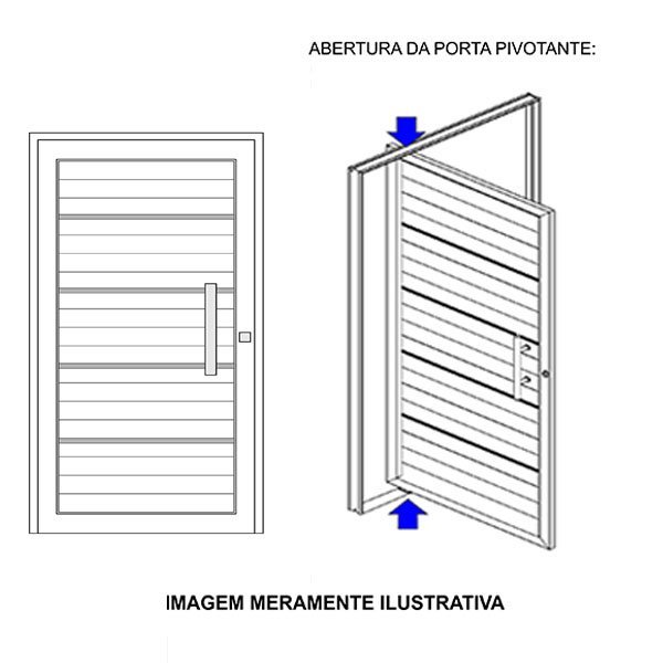 Porta de Alumínio Pivotante Frisada 210x90cm Branco Allo Esquadrias - 2