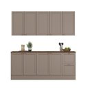 Ver imagem 2 de Cozinha Compacta Modulada 4 Peças 9 Portas e 2 Gavetas com Tampo e Pés Reguláveis 200x213x50cm Griss