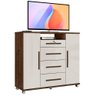 Cômoda Para Quarto Com Sapateira Jacarandá Off White Versátil Zanzini - 2