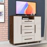 Cômoda Para Quarto Com Sapateira Jacarandá Off White Versátil Zanzini - 1