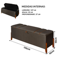 Ver imagem 7 de Recamier Baú Roma 1,50m Premium Sofá para Cama Casal Estilo Estofado Decorativo Cor Marrom