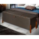 Ver imagem 2 de Recamier Baú Roma 1,50m Premium Sofá para Cama Casal Estilo Estofado Decorativo Cor Marrom