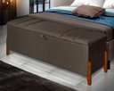 Ver imagem 2 de Recamier Baú Roma 1,50m Premium Sofá para Cama Casal Estilo Estofado Decorativo Cor Marrom