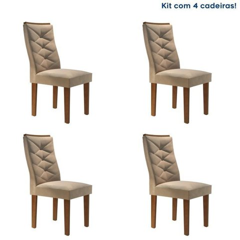 Conjunto 4 Cadeiras para Sala de Jantar Germany