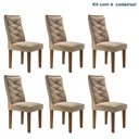 Ver imagem 2 de Conjunto 6 Cadeiras para Sala de Jantar Estofadas MDF Chocolate Germany