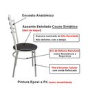 Ver imagem 7 de Kit Conjunto 6 Cadeiras para Cozinha Mesa Jantar Bar Lanchonete Restaurante Preta Estofado Vermelho