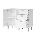 Ver imagem 3 de Balcão Armario Star Cozinha 2 Portas com 1 Gavetão e 2 Gavetas:Freijó/Off White