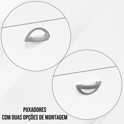 Balcão Armario Star Cozinha 2 Portas com 1 Gavetão e 2 Gavetas:Freijó/Off White - 5