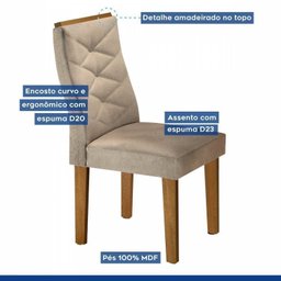 Conjunto 4 Cadeiras para Sala de Jantar Germany - 8