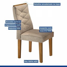 Conjunto 4 Cadeiras para Sala de Jantar Germany - 7