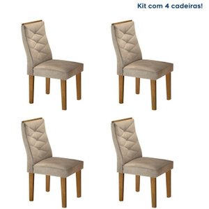 Conjunto 4 Cadeiras para Sala de Jantar Germany