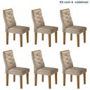 Ver imagem 1 de Conjunto 6 Cadeiras para Sala de Jantar Estofadas Ypê Germany Bege