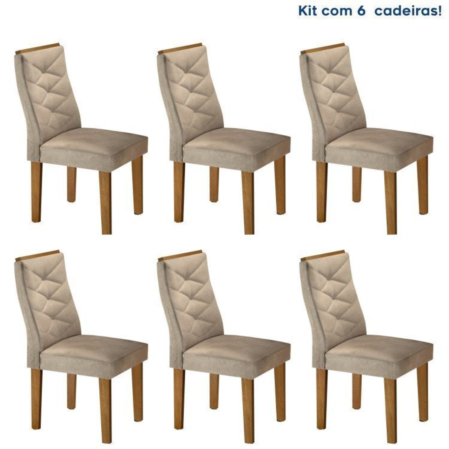 Conjunto 6 Cadeiras para Sala de Jantar Germany
