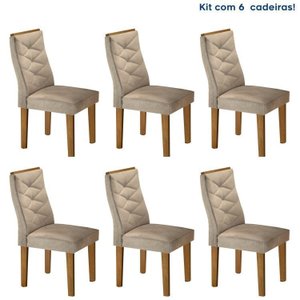 Conjunto 6 Cadeiras para Sala de Jantar Germany
