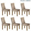 Ver imagem 1 de Conjunto 6 Cadeiras para Sala de Jantar Estofadas Ypê Germany Bege