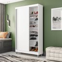 Ver imagem 1 de Sapateira Diamante 2 Portas de Correr e 20 Prateleiras com Diferentes Níveis Yescasa