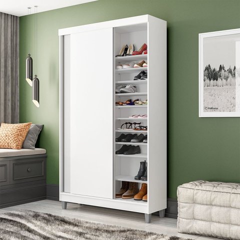 Sapateira Diamante 2 Portas de Correr e 20 Prateleiras com Diferentes Níveis Yescasa