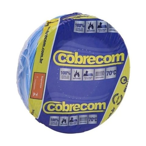 Cabo Fio Elétrico 2,5mm Flexicom Cobrecom Azul 100m