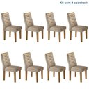 Ver imagem 1 de Conjunto 8 Cadeiras para Sala de Jantar Germany Bege/Ypê