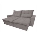 Ver imagem 2 de Sofá Retrátil e Reclinável 4 Lugares com Molas 230cm Safira Veludo Pillow Marrom Claro