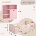 Ver imagem 5 de Kit Quarto Infantil Cama Montessoriana Solteiro + Cômoda Trocador Rosa