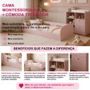Ver imagem 4 de Kit Quarto Infantil Cama Montessoriana Solteiro + Cômoda Trocador Rosa