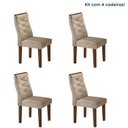 Ver imagem 1 de Conjunto 4 Cadeiras para Sala de Jantar Germany Bege/Chocolate