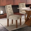 Ver imagem 2 de Conjunto 4 Cadeiras para Sala de Jantar Germany Bege/Chocolate