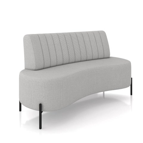 Sofá 2 Lugares Living 135cm Pé Ferro Pto Maraú Linho Cinza K01 - D'Rossi
