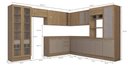 Ver imagem 2 de Armário de Cozinha Modulada Completa Reta 13 Peças 3,39x2,98m Botanic Kappesberg - Nogueira/Fendi