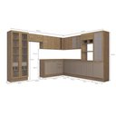 Ver imagem 3 de Armário de Cozinha Modulada Completa Reta 13 Peças 3,39x2,98m Botanic Kappesberg - Nogueira/fendi